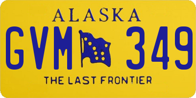 AK license plate GVM349