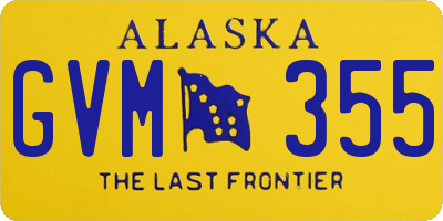 AK license plate GVM355