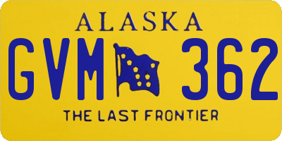 AK license plate GVM362
