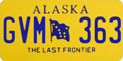 AK license plate GVM363