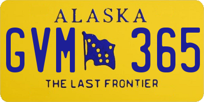 AK license plate GVM365