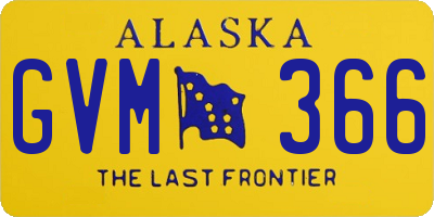 AK license plate GVM366