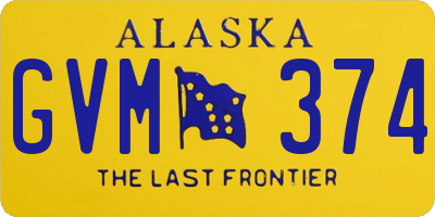 AK license plate GVM374