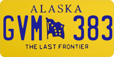 AK license plate GVM383