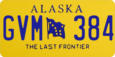 AK license plate GVM384