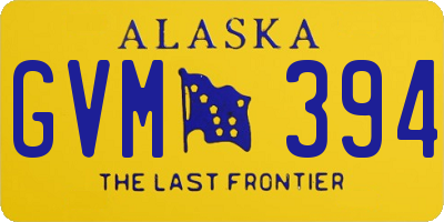 AK license plate GVM394