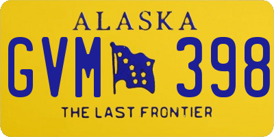 AK license plate GVM398