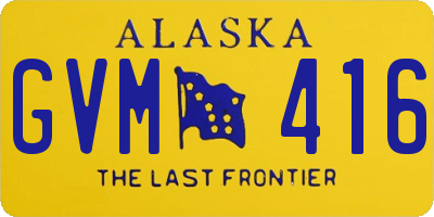 AK license plate GVM416