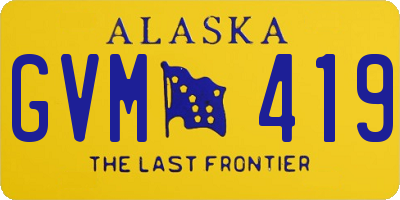 AK license plate GVM419