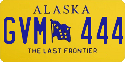 AK license plate GVM444