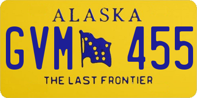 AK license plate GVM455