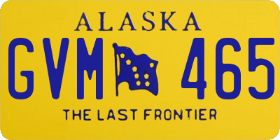 AK license plate GVM465