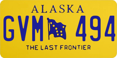 AK license plate GVM494