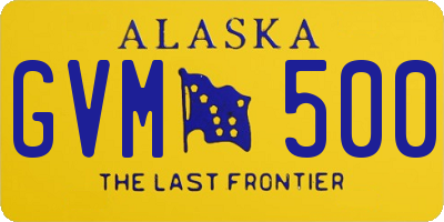 AK license plate GVM500