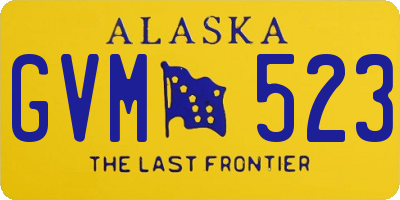 AK license plate GVM523