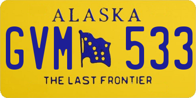 AK license plate GVM533