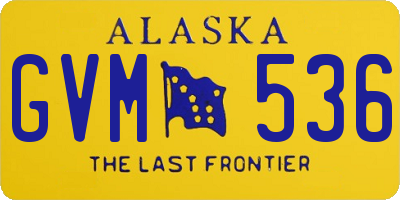 AK license plate GVM536