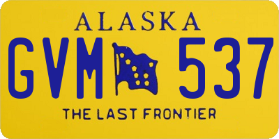 AK license plate GVM537