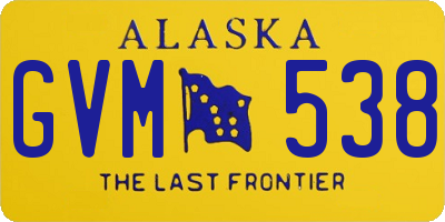 AK license plate GVM538