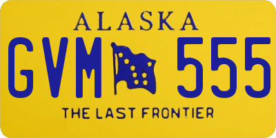 AK license plate GVM555