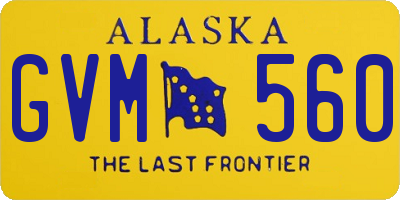 AK license plate GVM560