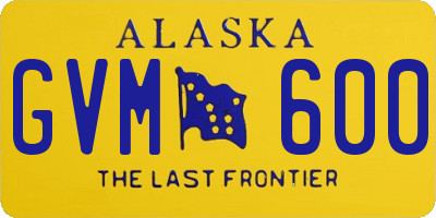 AK license plate GVM600