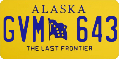 AK license plate GVM643