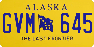 AK license plate GVM645