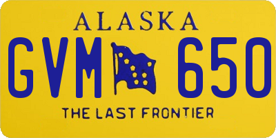 AK license plate GVM650