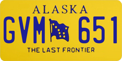 AK license plate GVM651