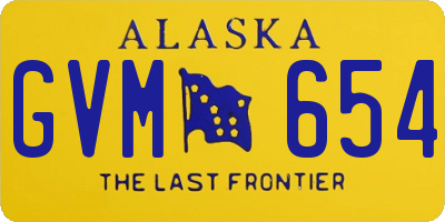 AK license plate GVM654