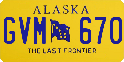 AK license plate GVM670