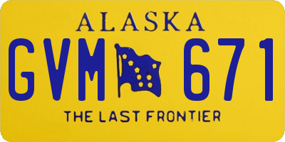 AK license plate GVM671