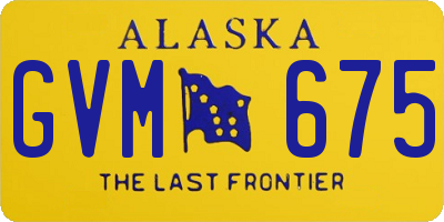 AK license plate GVM675