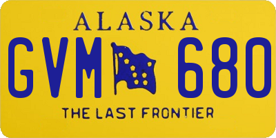 AK license plate GVM680