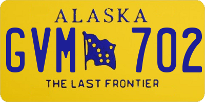 AK license plate GVM702