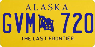 AK license plate GVM720