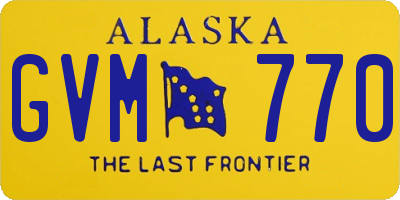 AK license plate GVM770