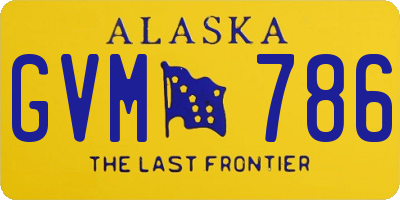 AK license plate GVM786
