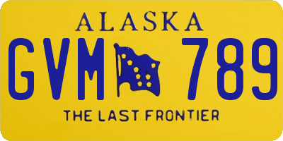 AK license plate GVM789