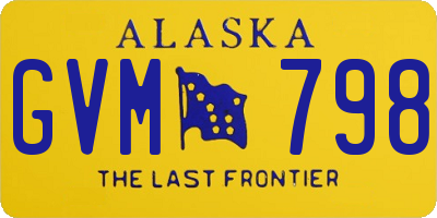 AK license plate GVM798