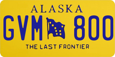 AK license plate GVM800