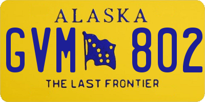 AK license plate GVM802