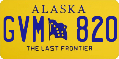 AK license plate GVM820