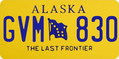 AK license plate GVM830