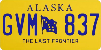 AK license plate GVM837