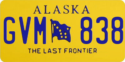 AK license plate GVM838