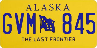 AK license plate GVM845