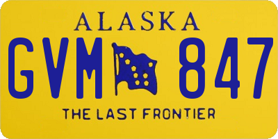 AK license plate GVM847