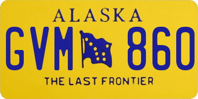 AK license plate GVM860